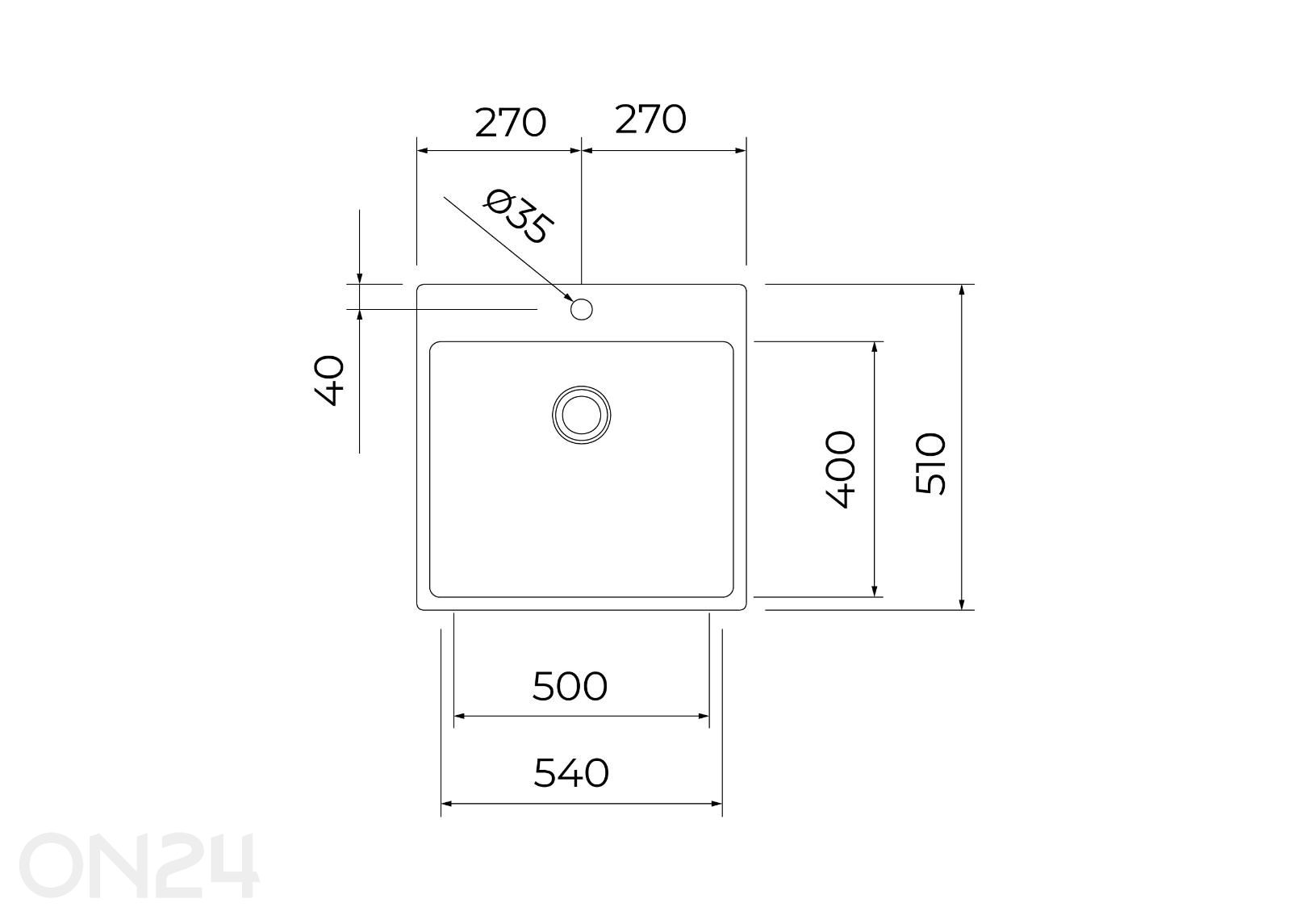 Valamu Teka ForLine RS15 50.40 suurendatud mõõdud
