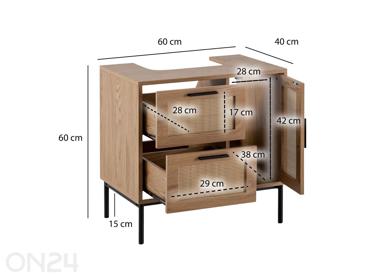 Valamukapp 60x60 cm suurendatud mõõdud