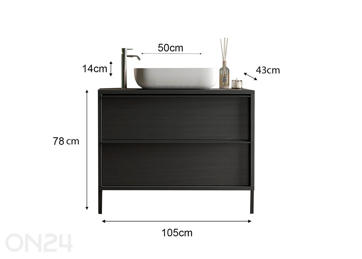 Valamukapp valamuga Steel 105 cm suurendatud mõõdud
