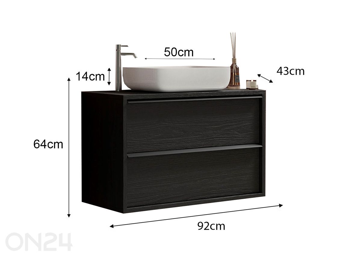 Valamukapp valamuga Steel 92 cm suurendatud mõõdud