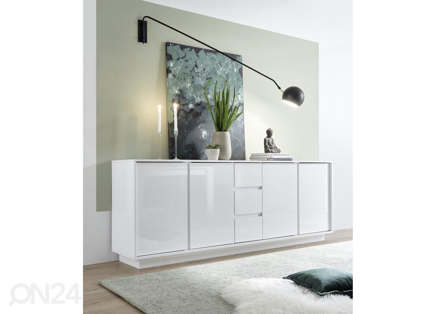 Valge läikega Kummut Ice 210cm suurendatud