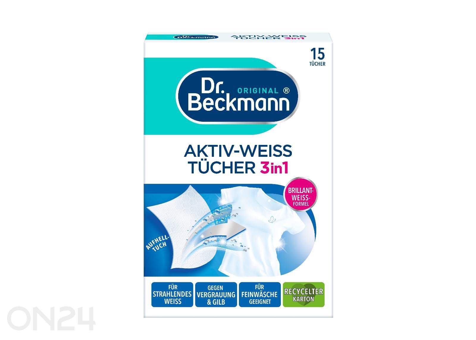 Valgenduslapid masinpesuks Dr.Beckmann 15 tk suurendatud