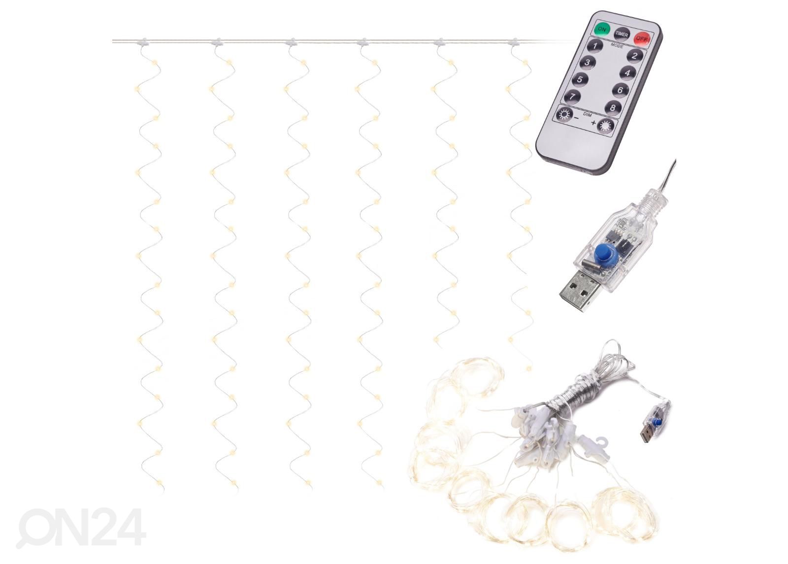 Valguskardin 3x3 m 300LED soe valge suurendatud