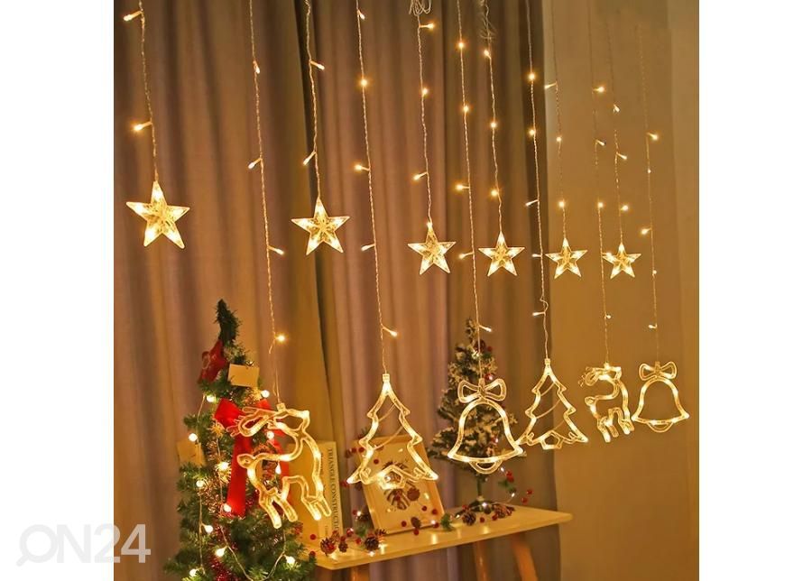 Valguskardin LED põhjapõdrad 2.5m 138LED suurendatud