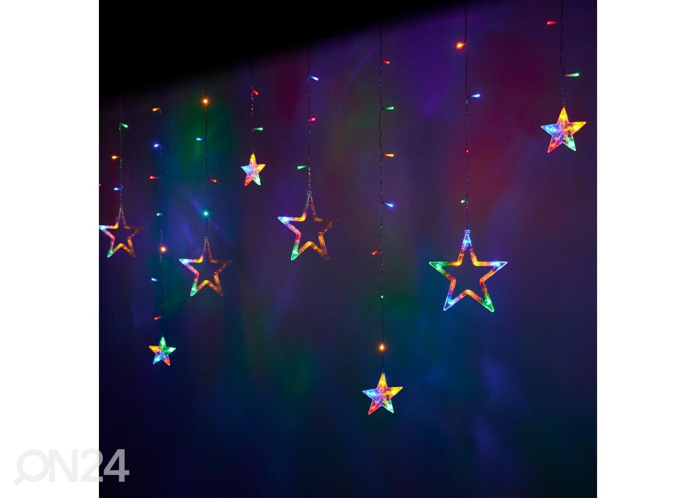 Valguskardin tähed 2.5 m 138LED värviline suurendatud
