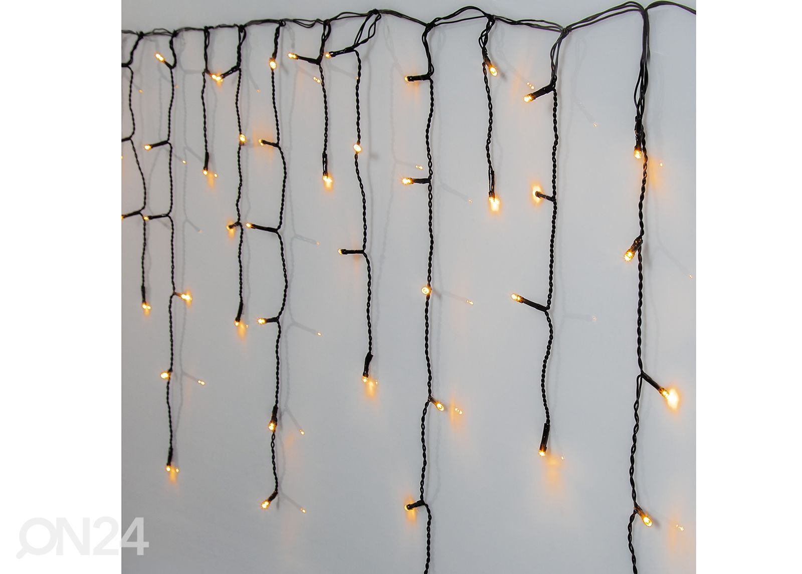 Valguskett Icicle golden LED, 590 cm suurendatud