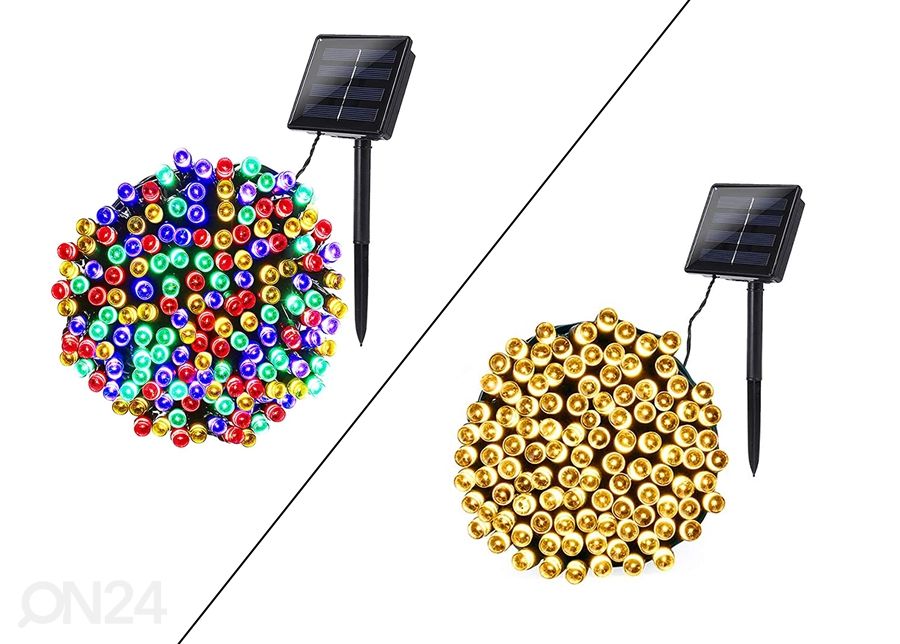 Valguskett päikesepatareiga 2x10 m 200 LED suurendatud