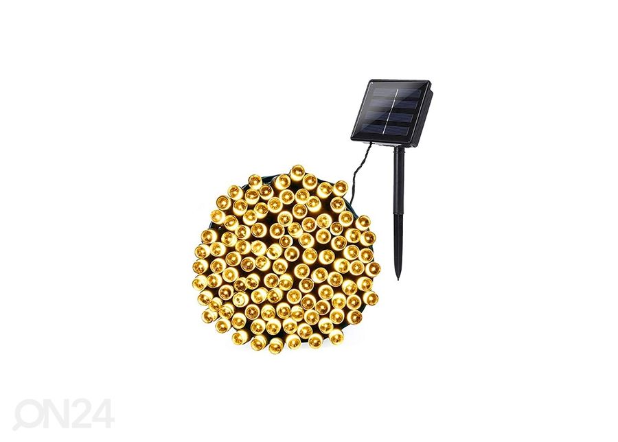 Valguskett päikesepatareiga 2x10 m 200 LED soe valge suurendatud