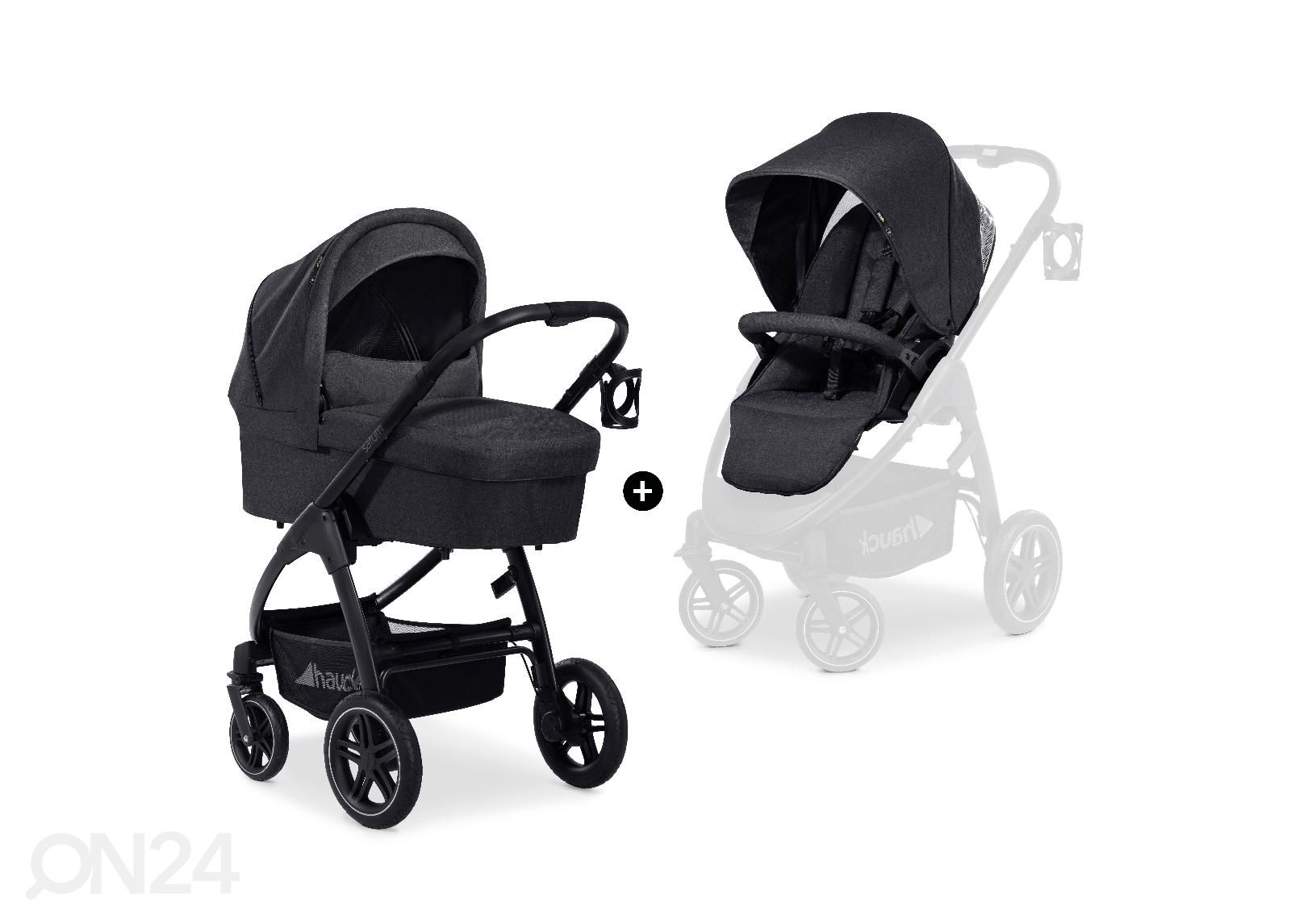 Vankrikomplekt Hauck Comfort Saturn R Duoset must suurendatud