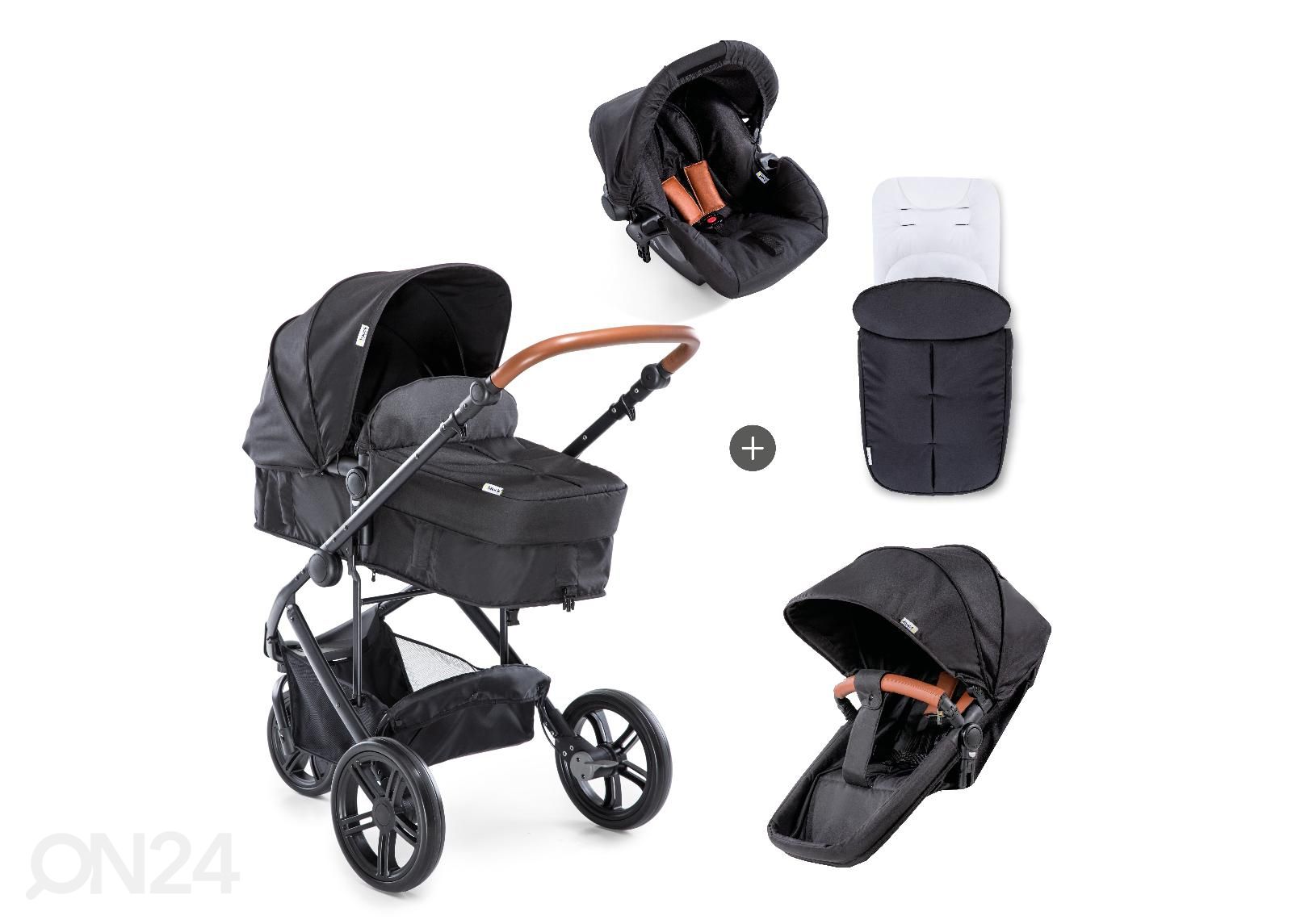 Vankrikomplekt Hauck Essential Pacific 3 Shop N Drive Caviar suurendatud