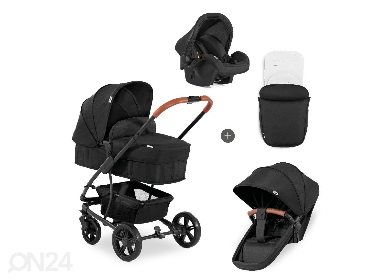 Vankrikomplekt Hauck Essential Pacific 4 Shop N Drive Caviar suurendatud