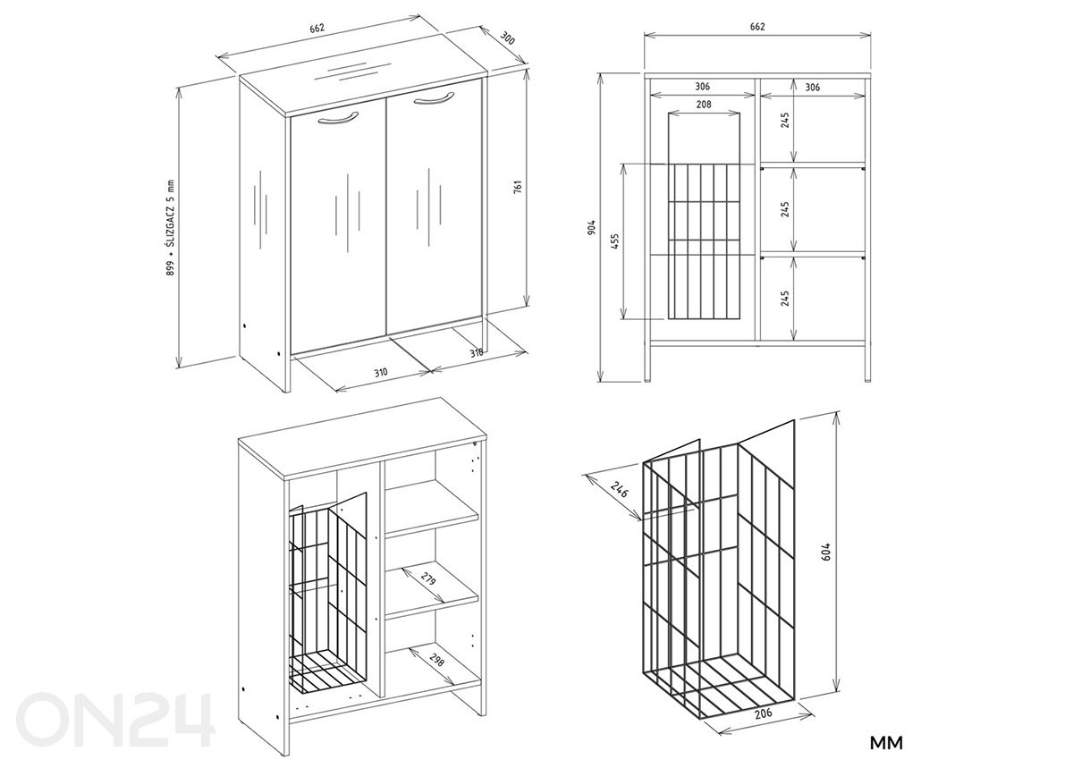 Vannitoakapp Nina suurendatud mõõdud