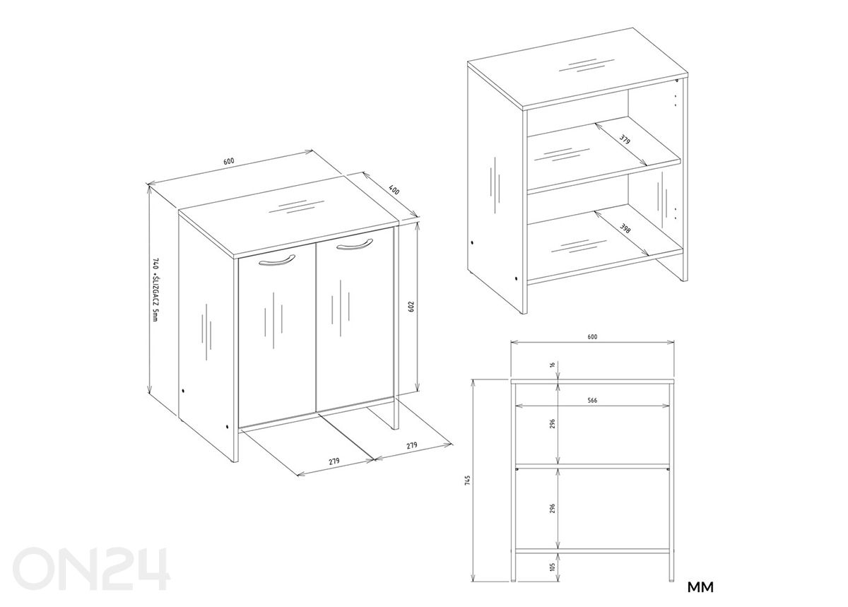 Vannitoakapp Nina suurendatud mõõdud