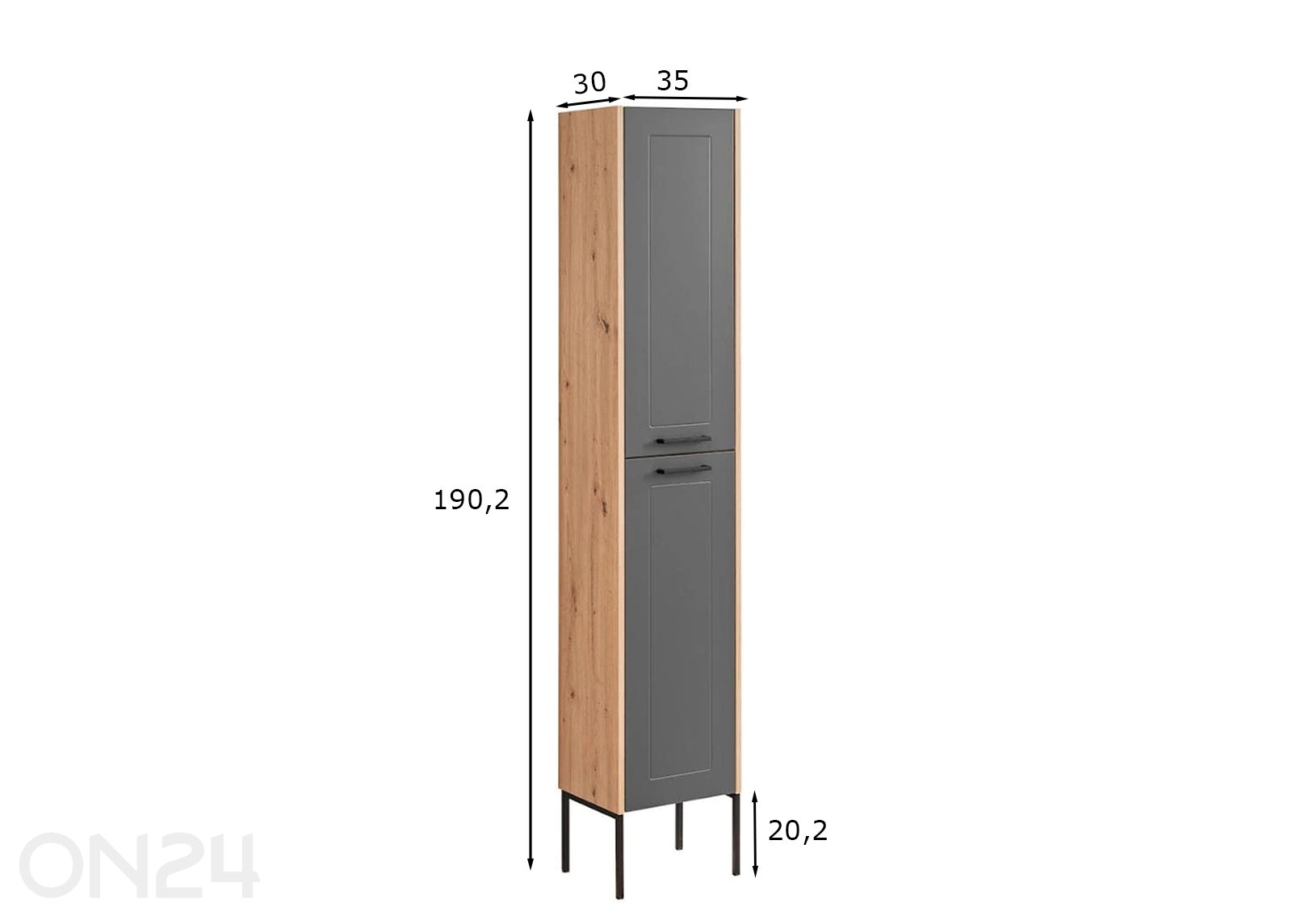 Vannitoakapp Sintra 170 cm suurendatud mõõdud
