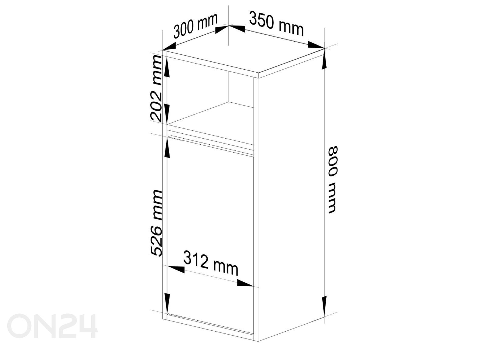 Vannitoakapp Vami suurendatud mõõdud