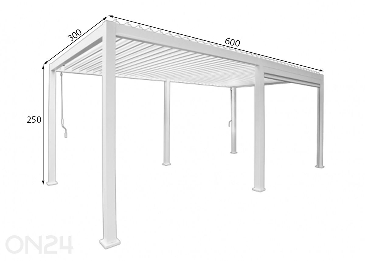 Varikatus Mirador-111 3x6 m suurendatud mõõdud