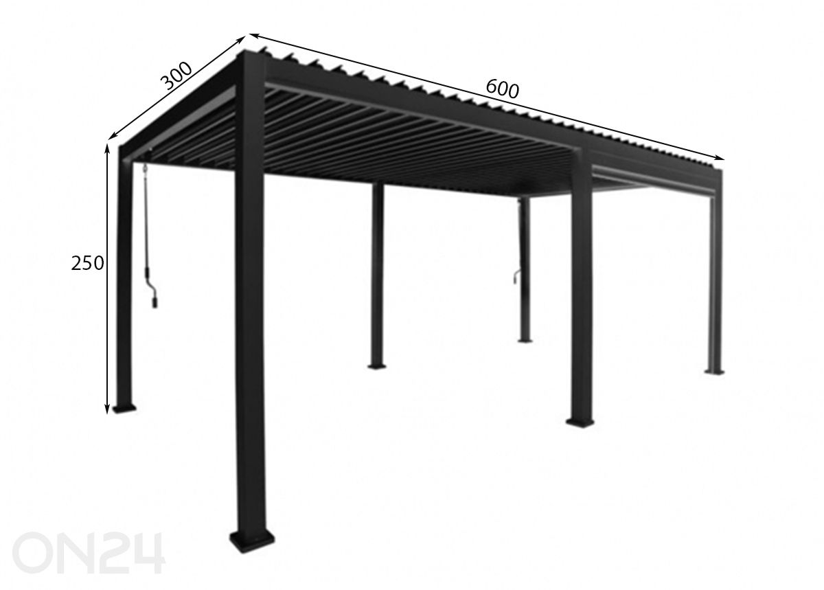 Varikatus Mirador-111 3x6 m suurendatud mõõdud