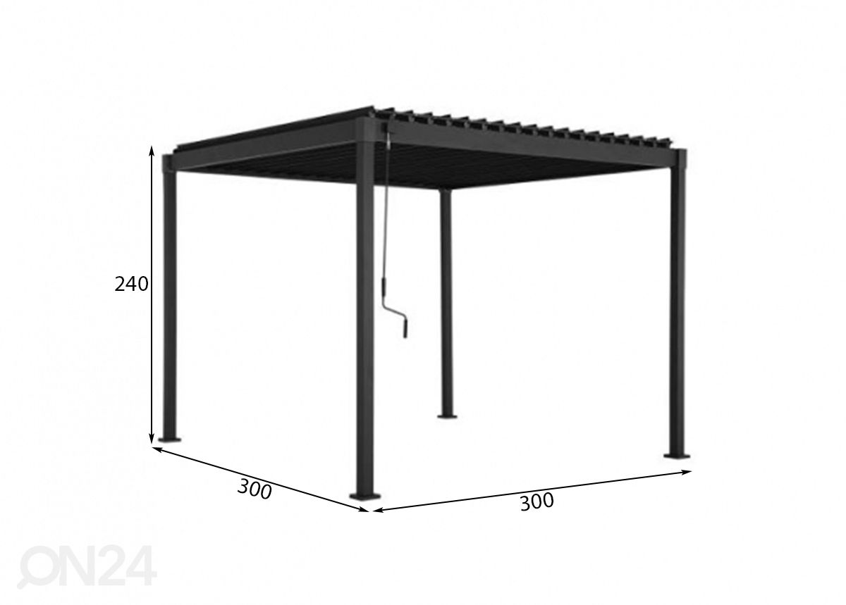 Varikatus Mirador-80 3x3 m suurendatud mõõdud