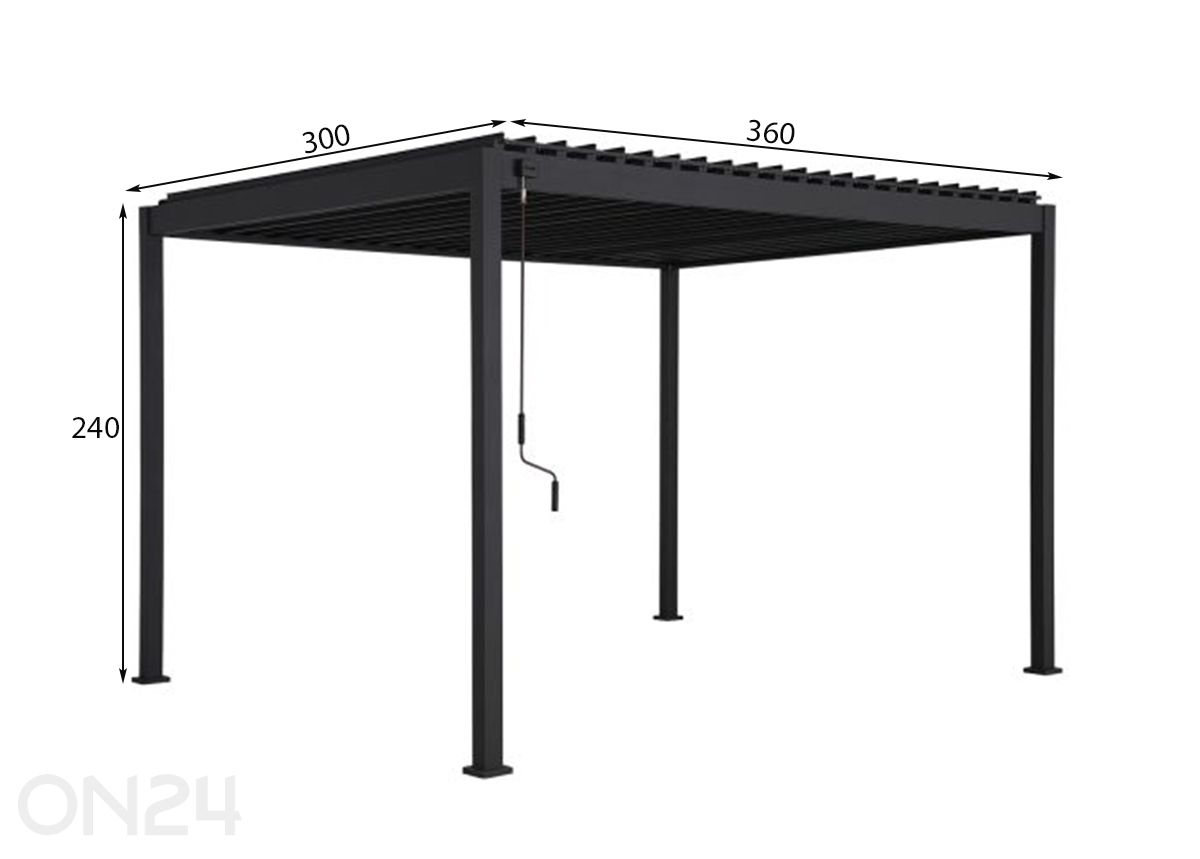 Varikatus Mirador-88 3x3,6 m suurendatud mõõdud