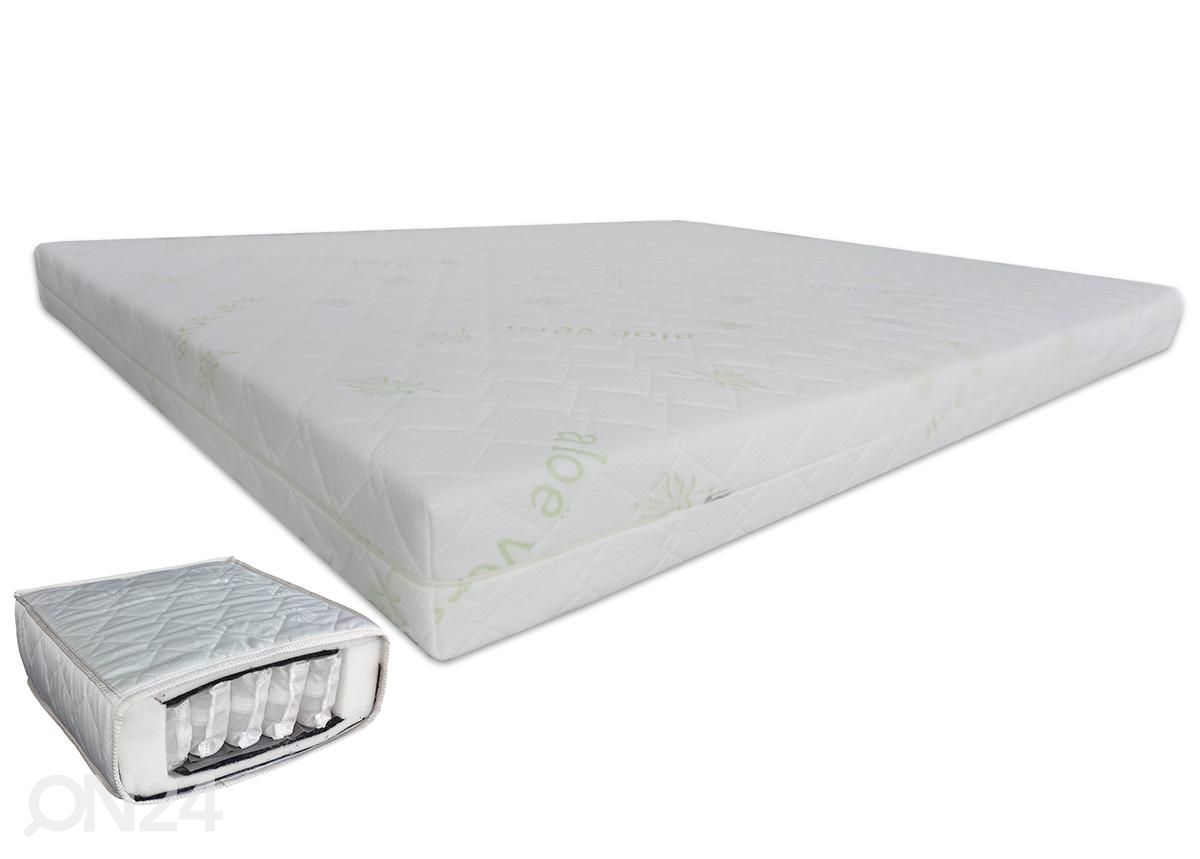 Vedrumadrats Inter Pocket 200x200 cm, aloe vera kangas suurendatud
