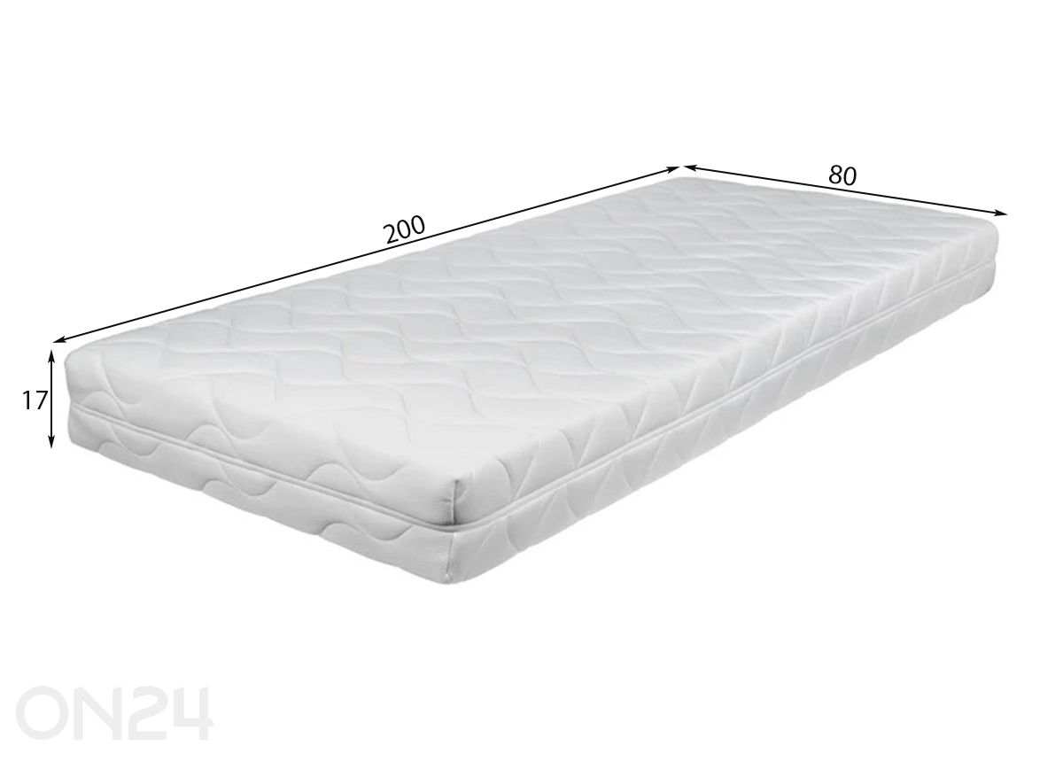 Vedrumadrats Wendre Comfort 80x200 cm suurendatud mõõdud