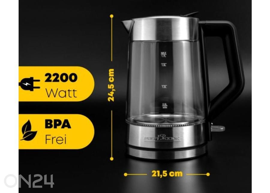 Veekeetja ProfiCook 1,7 L PCWKS1190G suurendatud mõõdud