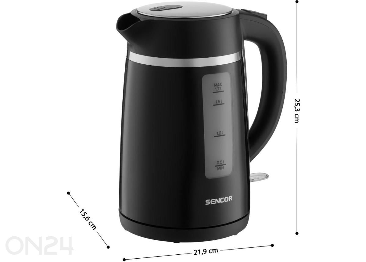 Veekeetja Sencor 1,7 L SWK2710BK, must suurendatud mõõdud
