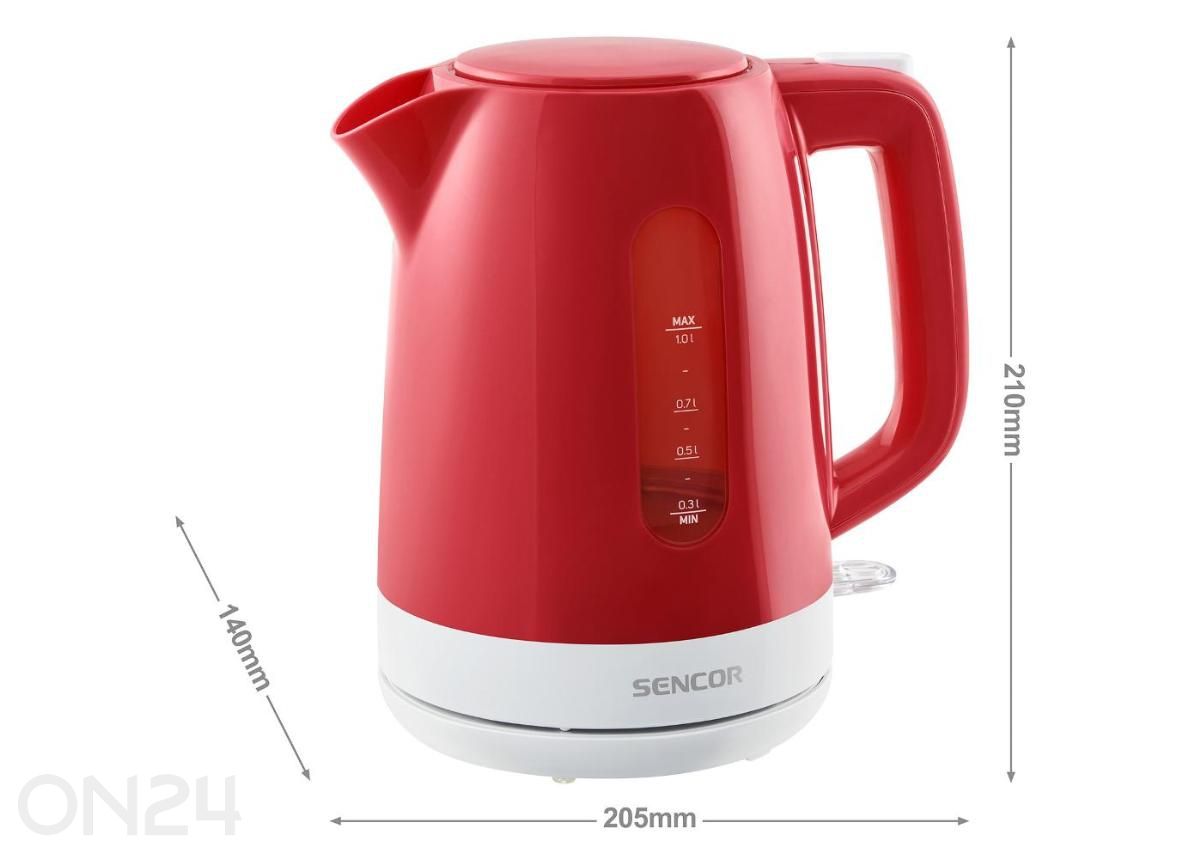 Veekeetja Sencor 1 L SWK1024RD, punane suurendatud mõõdud