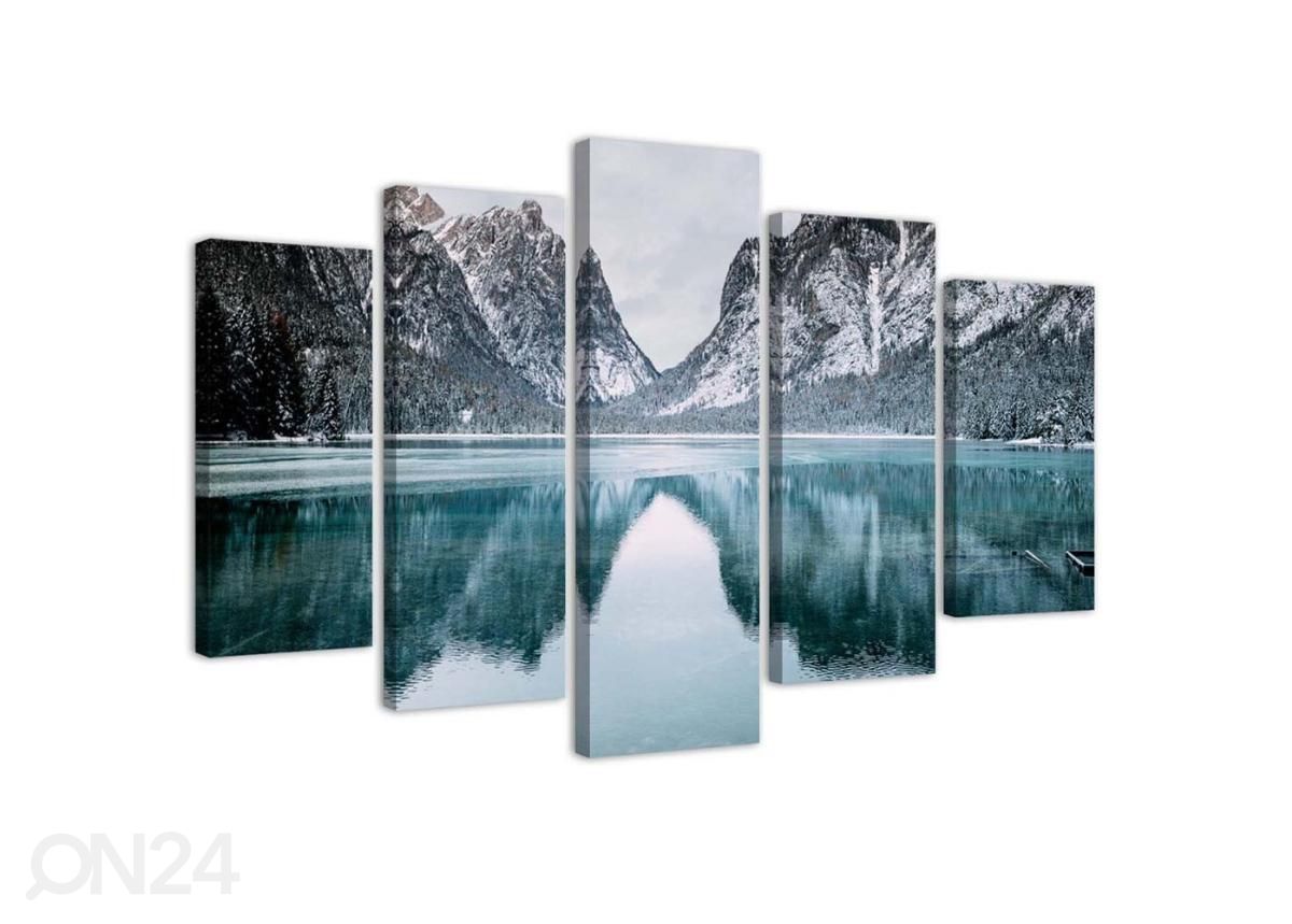 Viieosaline seinapilt Mountain Landscape 150x100 cm suurendatud