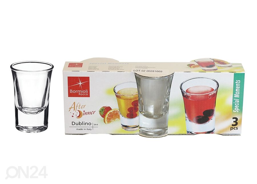Viinapits Bormioli Rocco Dublino 3,4 cl, 3 tk suurendatud