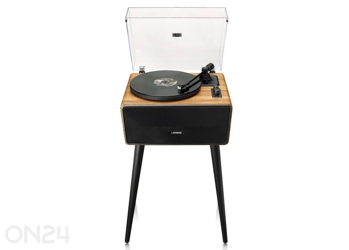 Vinüülplaadimängija jalgadel integreeritud kõlaritega Lenco LS570OK suurendatud