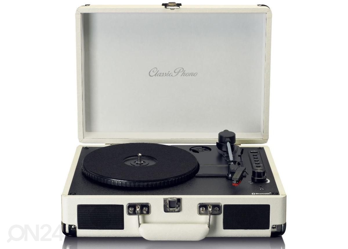 Vinüülplaadimängija kohvris Lenco TT115CR, kreem suurendatud