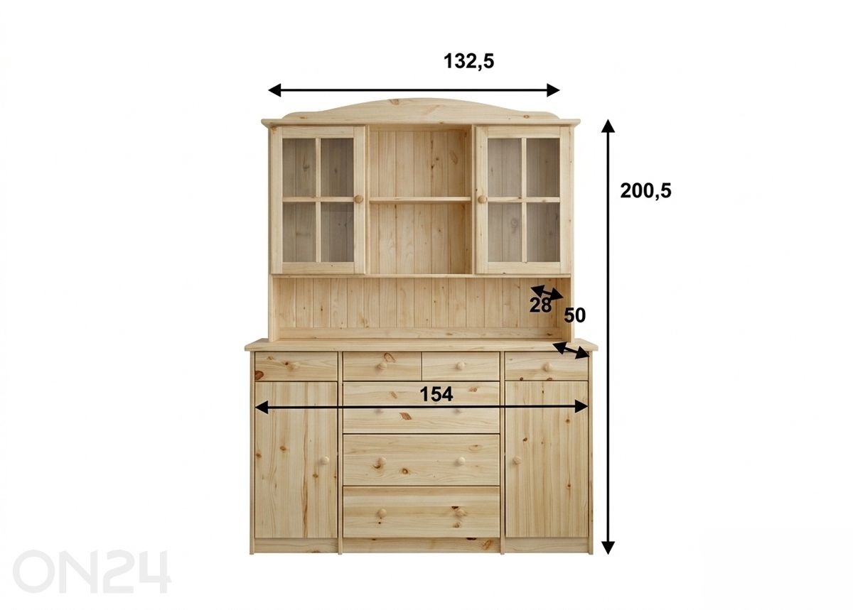 Vitriinkapp suurendatud mõõdud