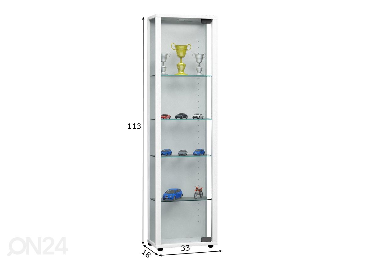 Vitriinkapp Edana Mini 33 cm suurendatud mõõdud