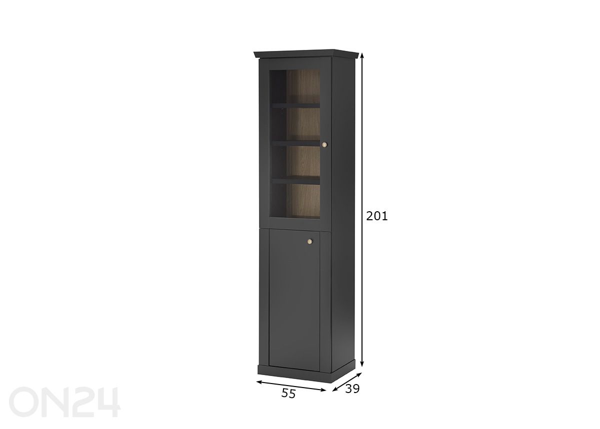 Vitriinkapp Lincoln 55 cm suurendatud mõõdud