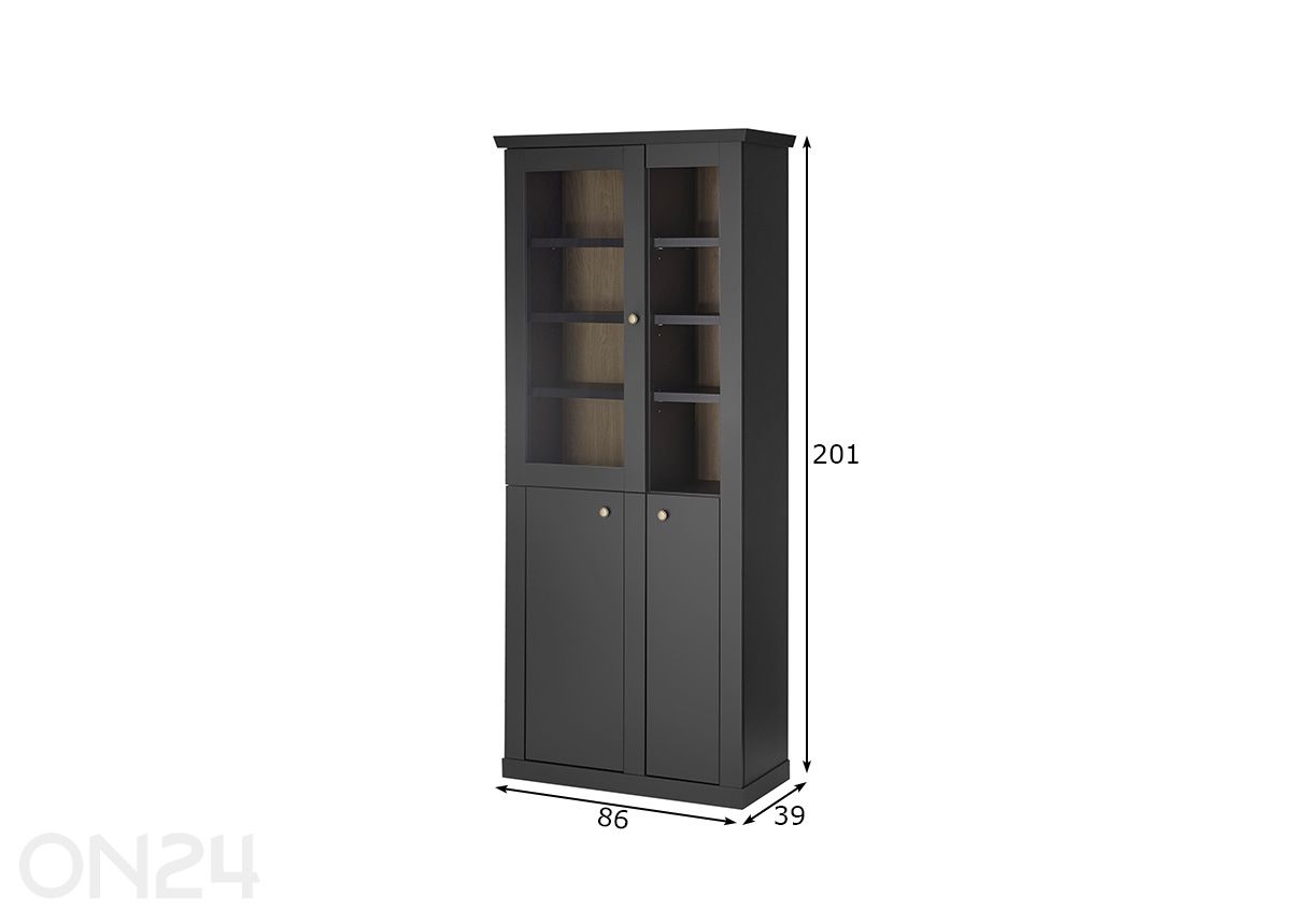 Vitriinkapp Lincoln 86 cm suurendatud