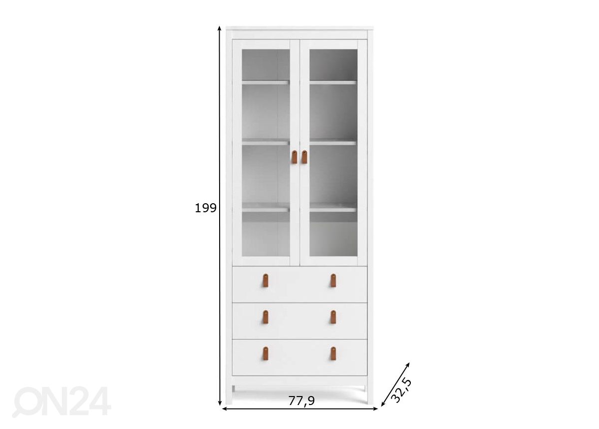 Vitriinkapp Madrid 78 cm suurendatud mõõdud