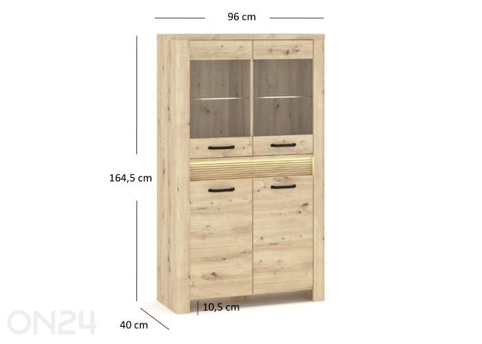 Vitriinkapp Moris 96 cm + LED suurendatud mõõdud