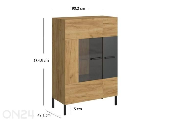 Vitriinkapp Santes 90,2 cm suurendatud mõõdud