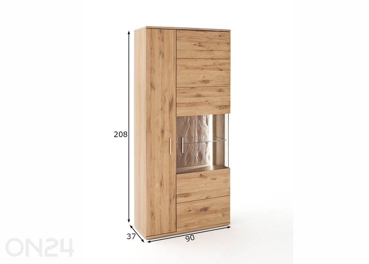 Vitriinkapp Santori 90 cm suurendatud mõõdud