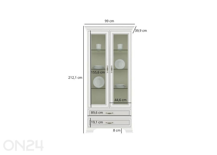 Vitriinkapp Tiffany II suurendatud mõõdud