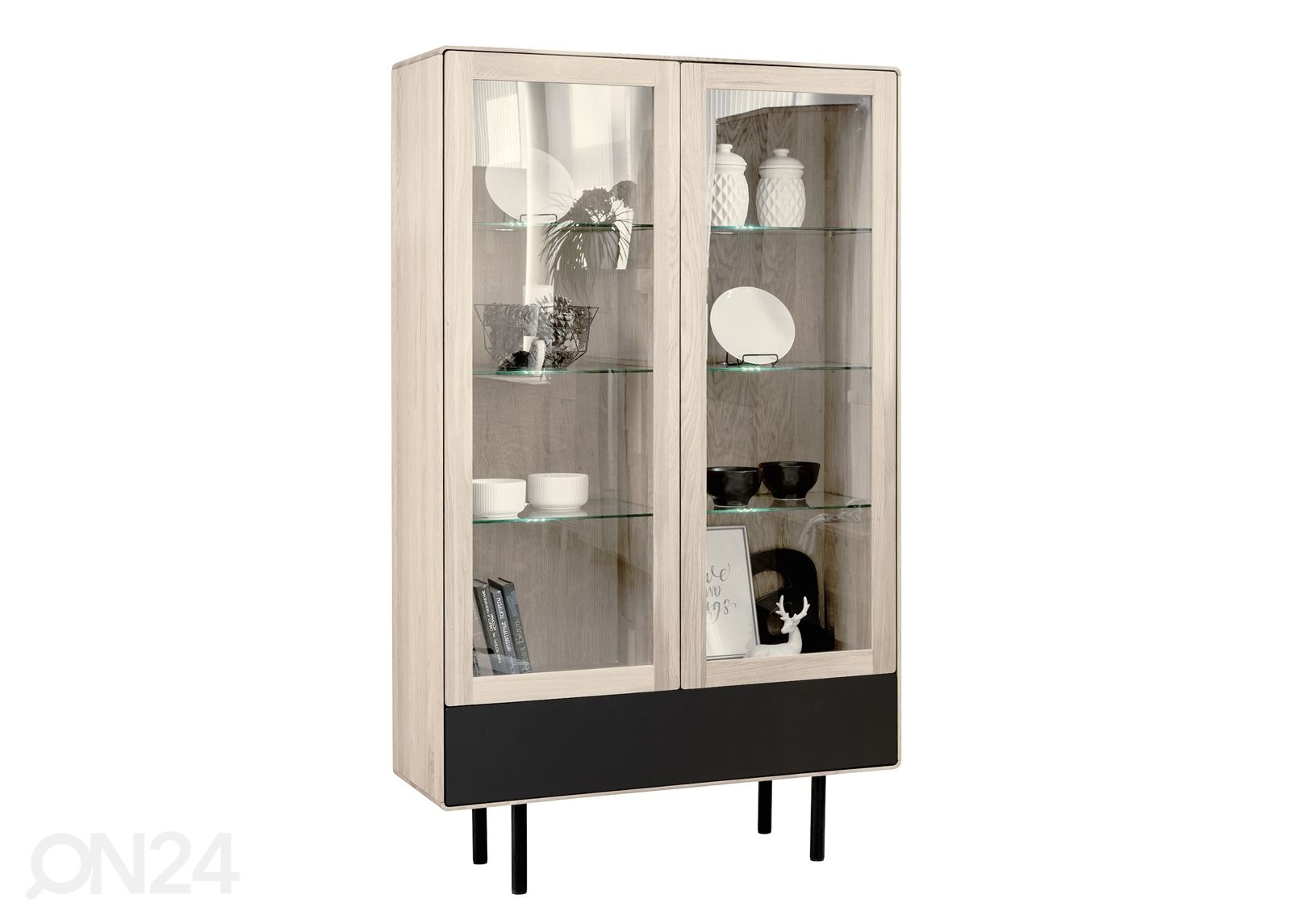 Vitriinkapp Tokyo 107 cm, valge õli suurendatud