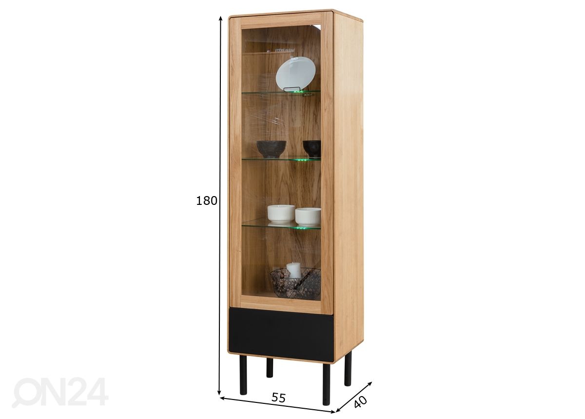 Vitriinkapp Tokyo 55 cm suurendatud mõõdud