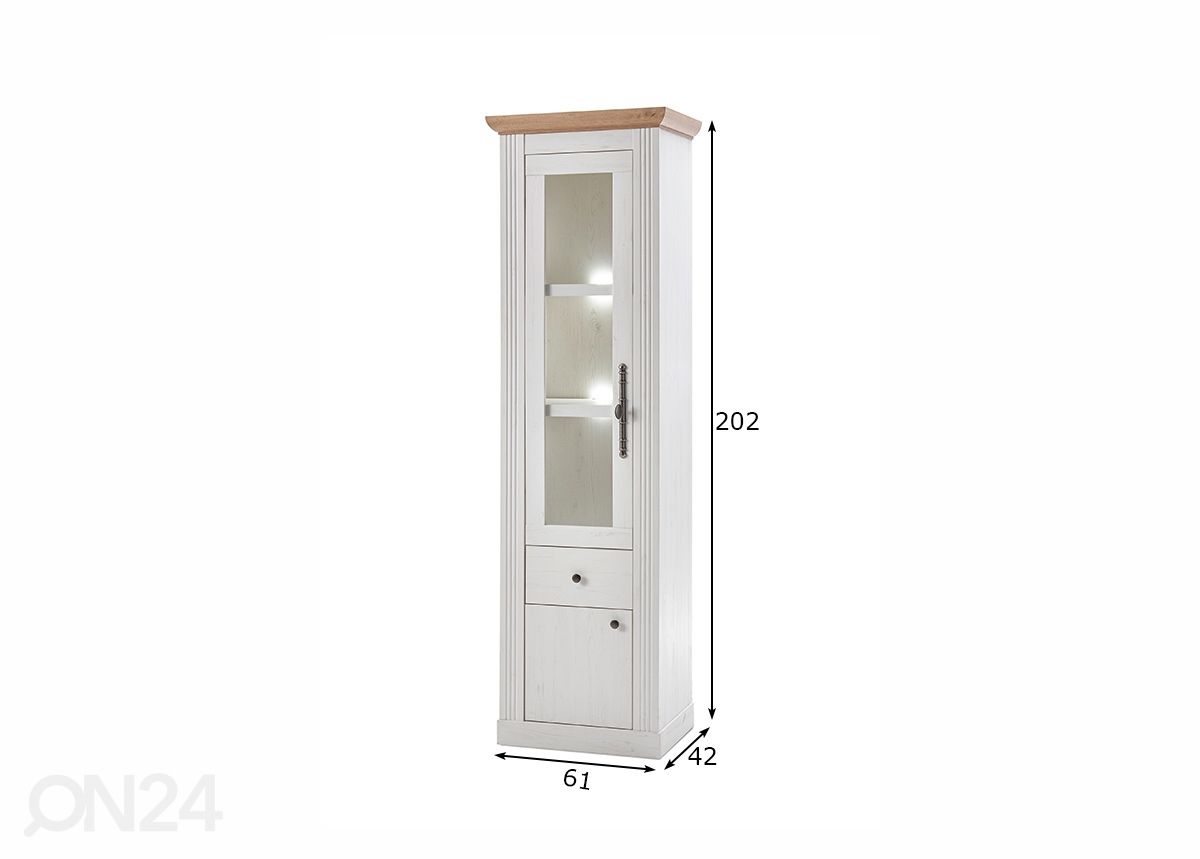 Vitriinkapp Westaminster 61 cm suurendatud mõõdud