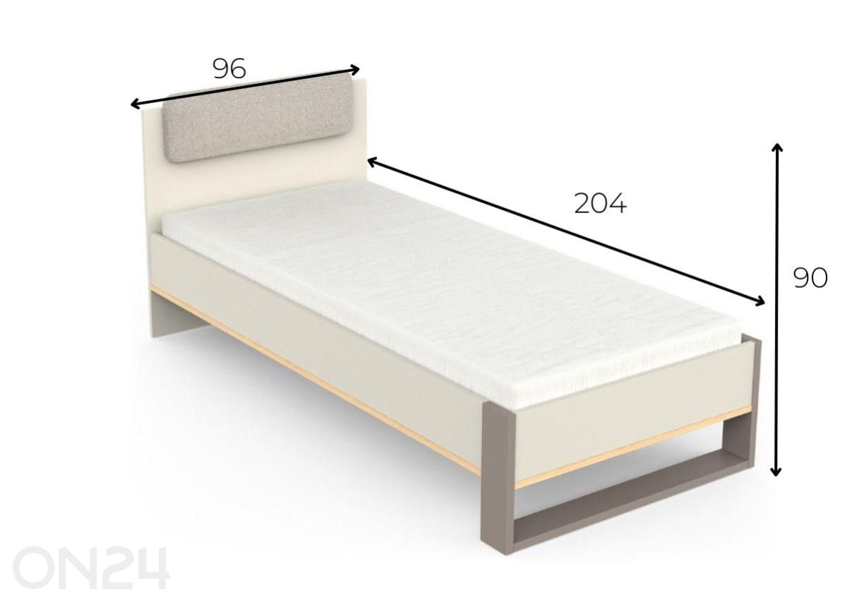 Voodi Camillia 90x200 cm suurendatud mõõdud