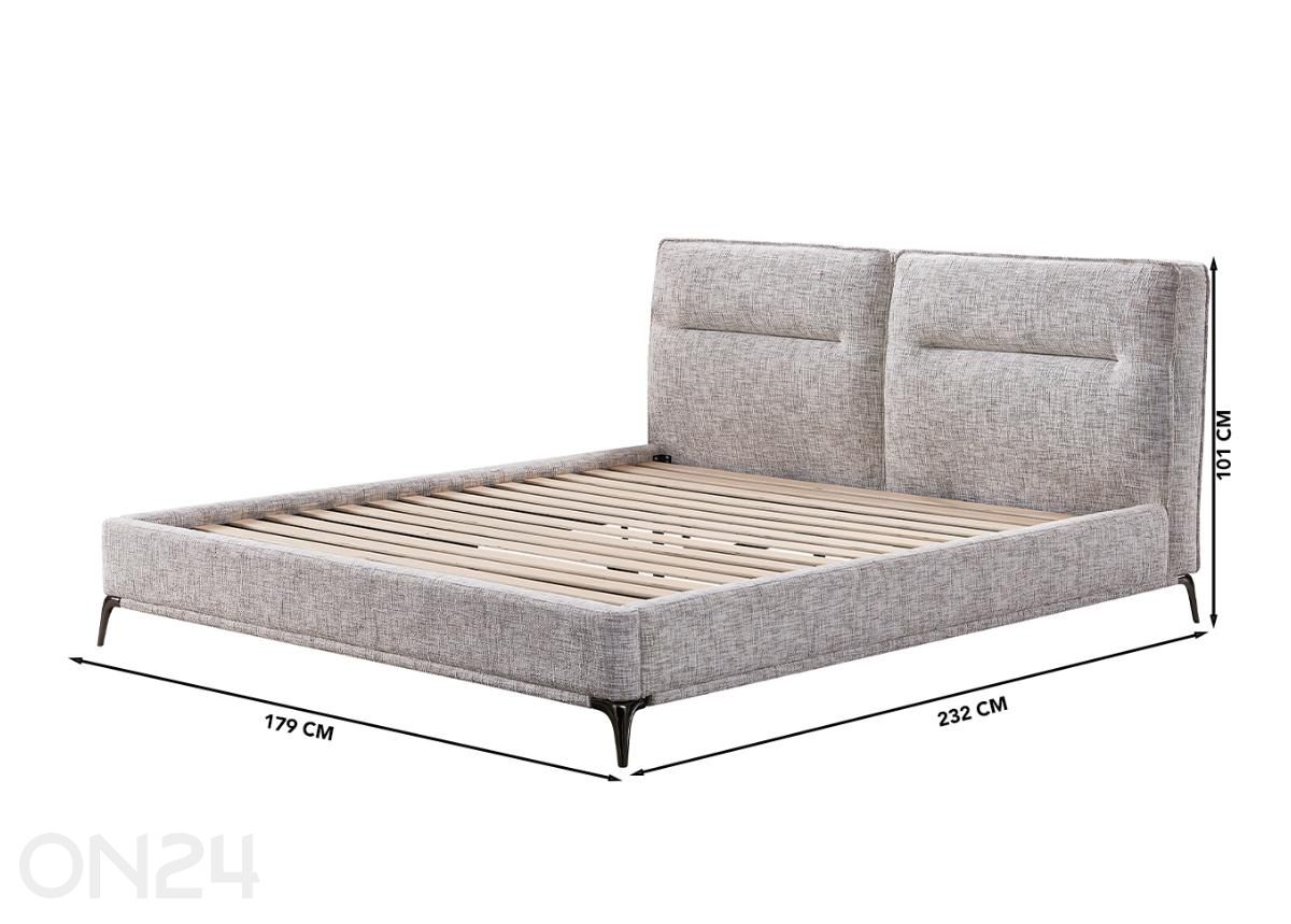 Voodi Carla 160×200 cm suurendatud mõõdud