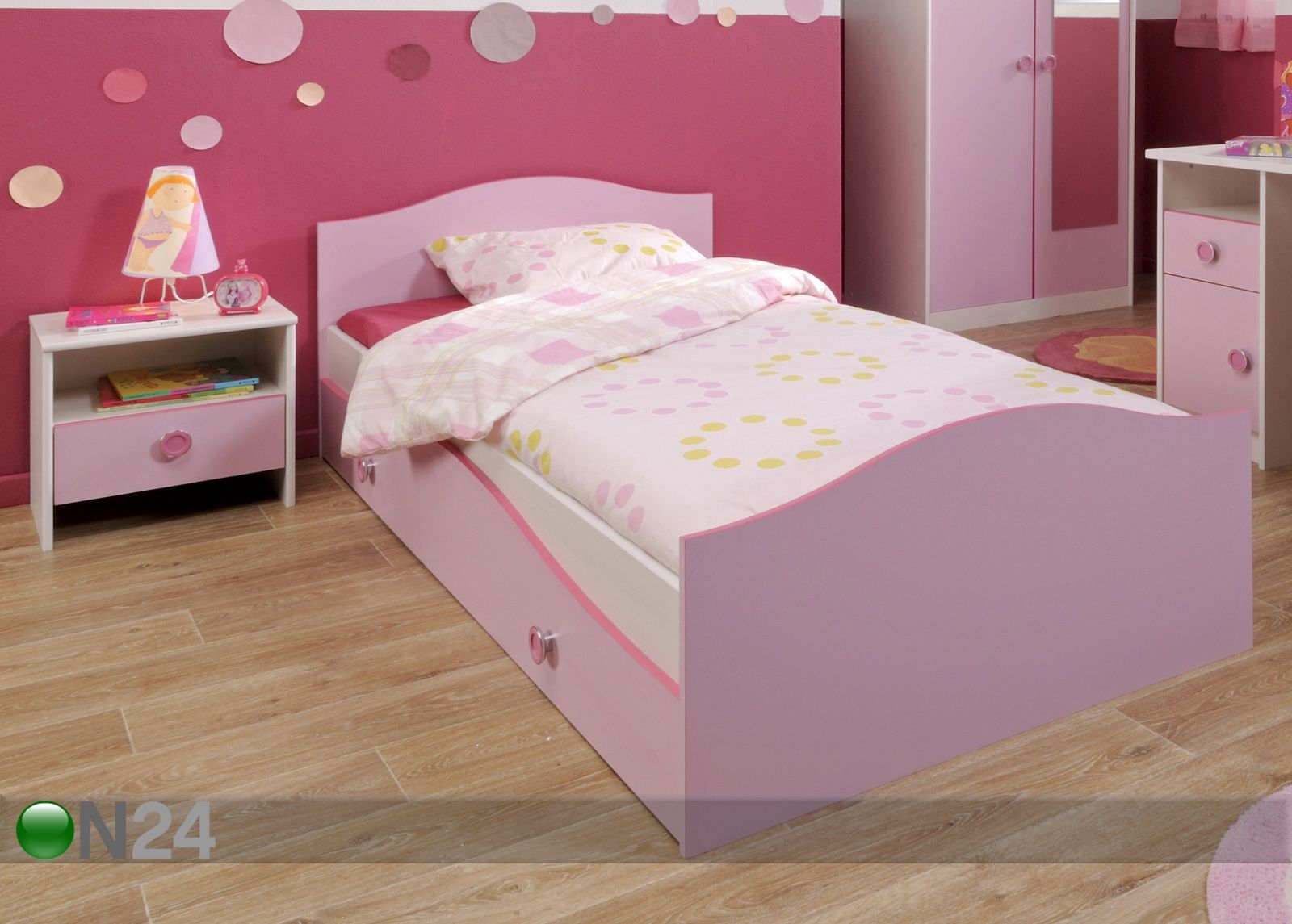 Voodi Charlotte 90x200 cm suurendatud