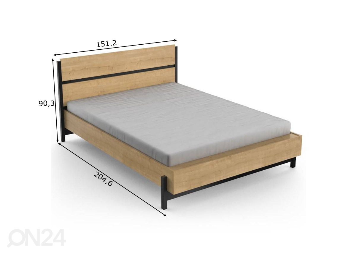 Voodi Craft 140x190/200 cm suurendatud mõõdud