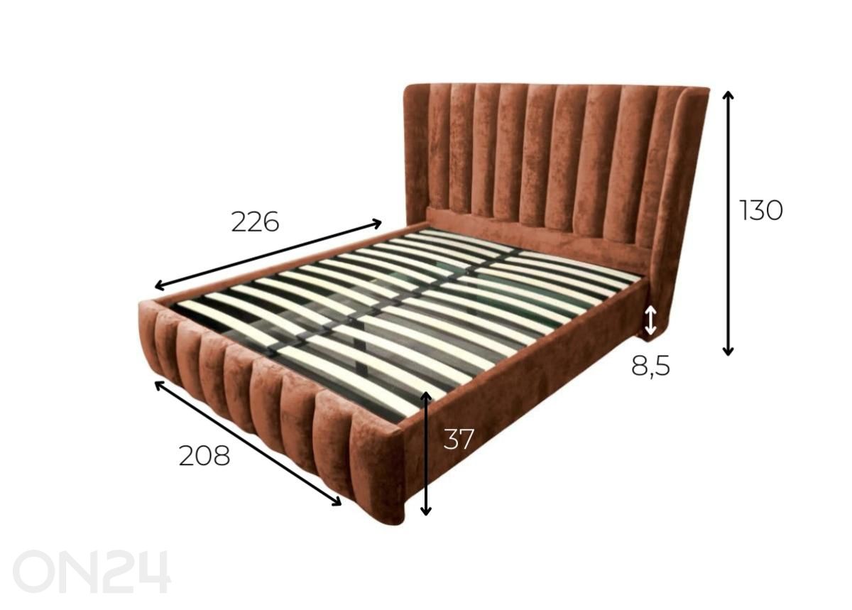 Voodi Dailey 160x200 cm suurendatud mõõdud