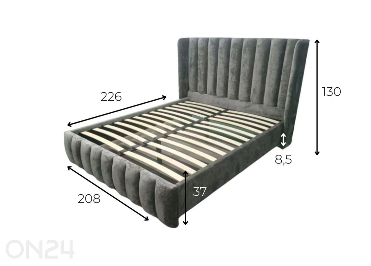 Voodi Dailey 160x200 cm suurendatud mõõdud